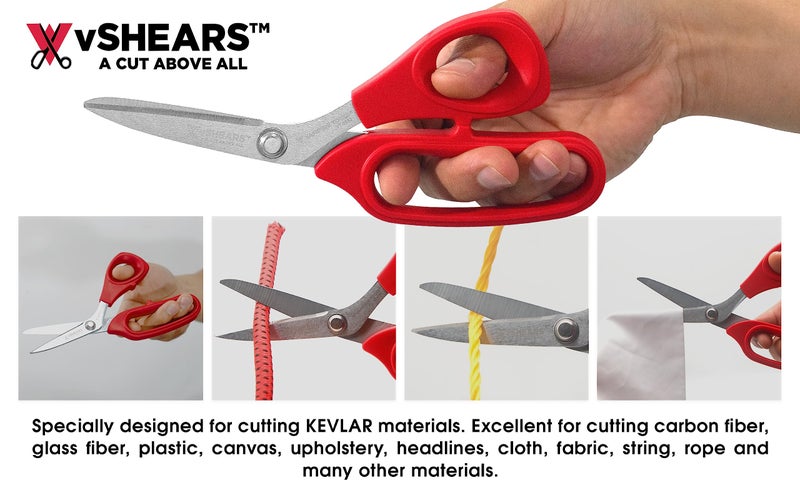 VAMPLIERS 8" Fiber Optic Kevlar Scissors Industrial Grade Carbon Steel Shears - Cuts Kevlar, Dyneema, Spectra, Vectran, Dacron, Nomex, Technora, Innegra, Carbon Fiber, Fiberglass - Image 4